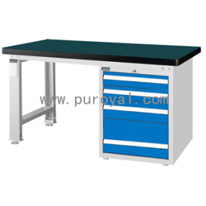 重型工作桌2100×750×800mm平均承重1吨耐冲击桌板 4个抽屉边柜,WAS-77042N