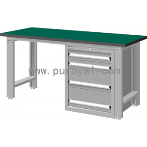 轻型工作桌1800×750×800mm 耐磨桌板 带四抽边柜,WBS-67041F